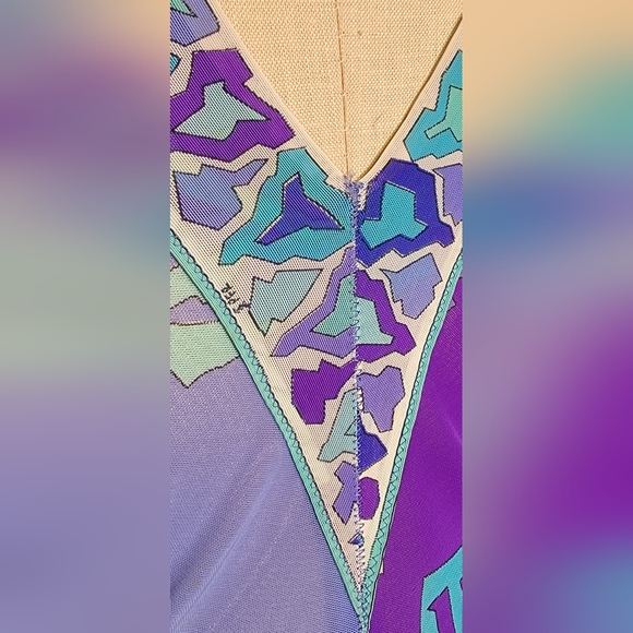 Emilio Pucci for Fromfit Rogers purple, blue, aqua, white. Some damage. Medium. - Picture 10 of 11